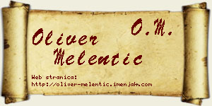 Oliver Melentić vizit kartica
